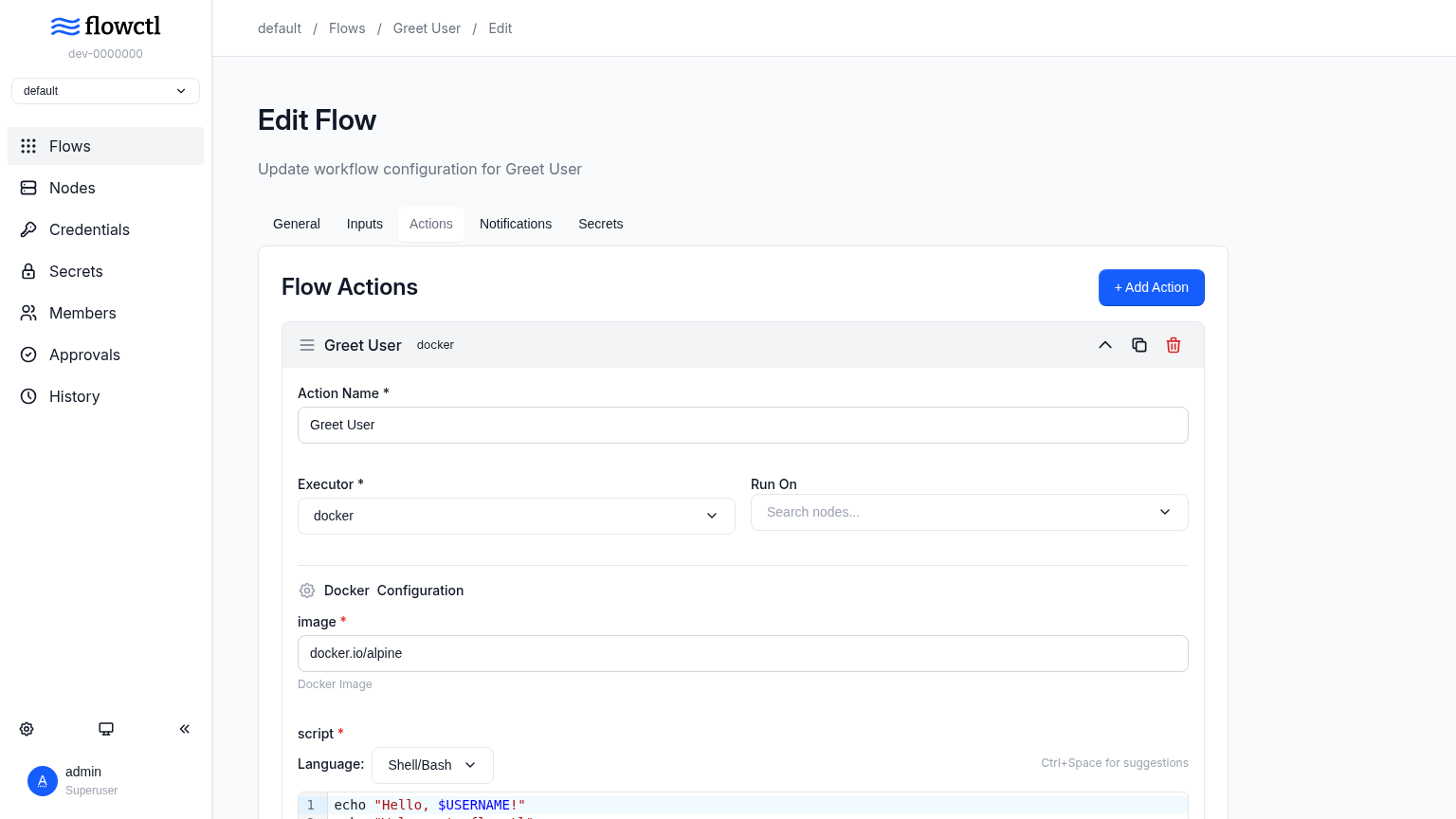 Action Editor