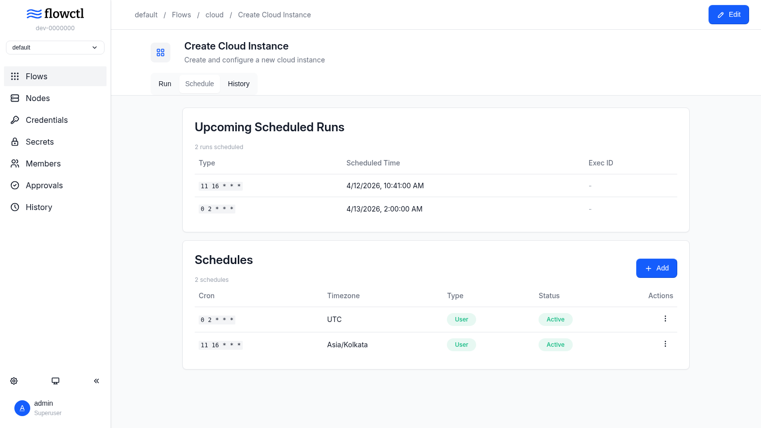 User Schedules